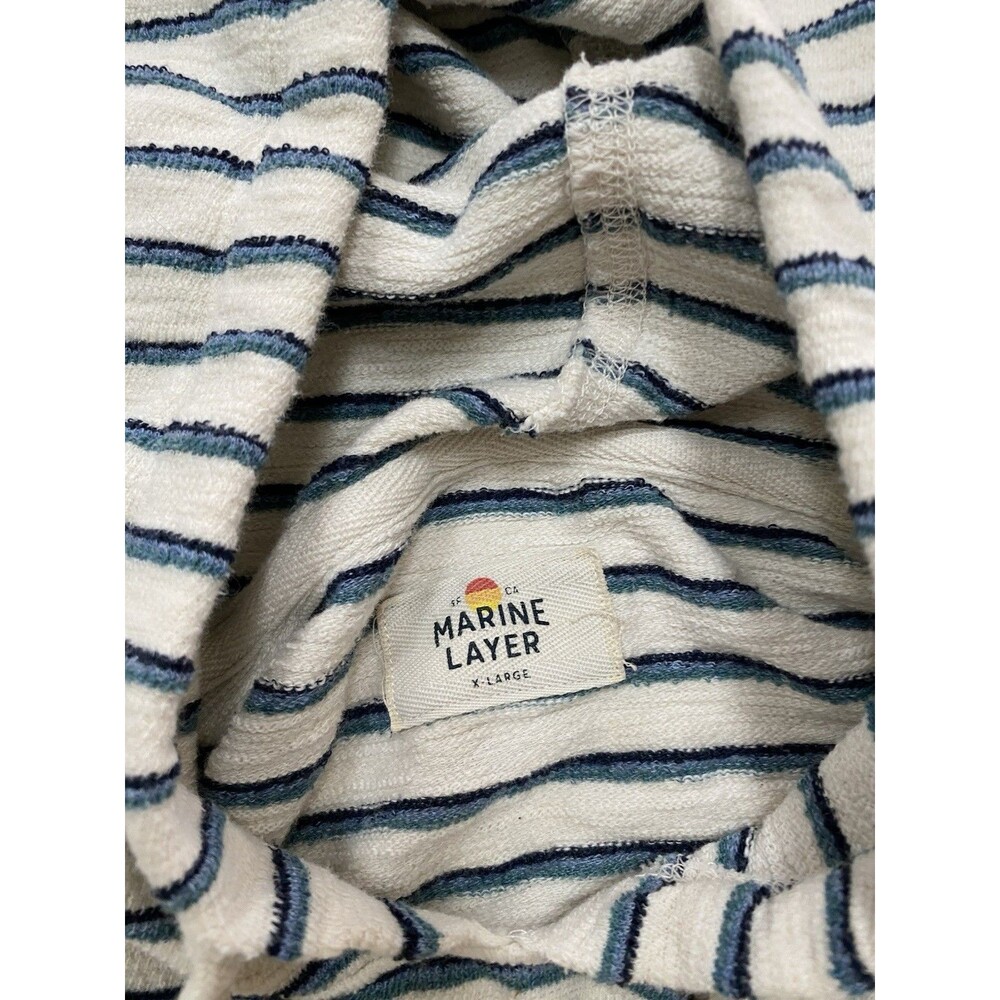 Marine Layer Playa Hoodie XL Striped Coastal Grandma Pullover Beach Sweatshirt - Picture 2 of 7